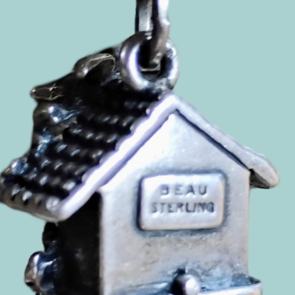 Vintage BEAU Sterling Silver Cuckoo Clock Movable Pendulums Charm Pendant​​ - Picture 3 of 8